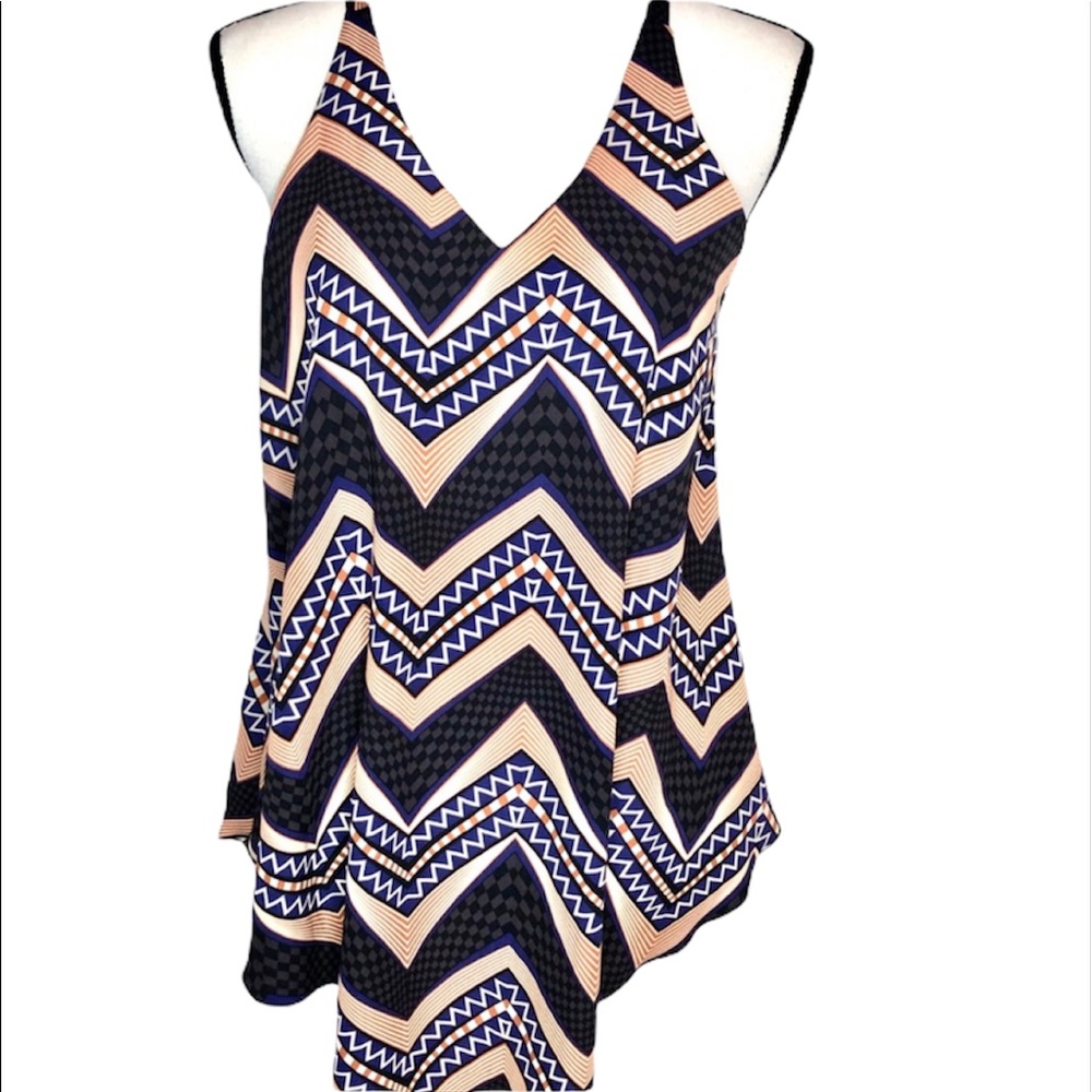 Boho vneck hi low halter top